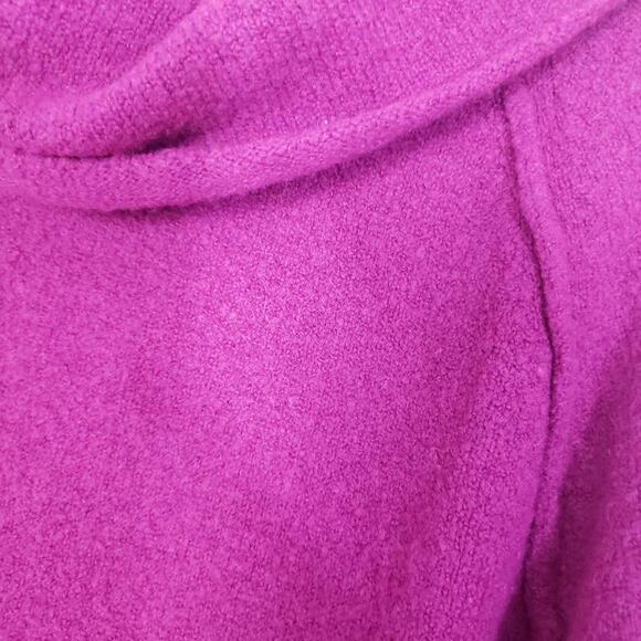 Free People Echo Beach Cowl Neck Sweater Fuchsia Wool Blend Off Shoulder XS - Picture 10 of 14
